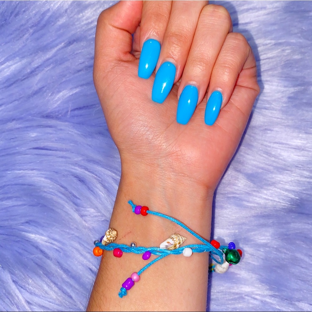 Blue Seashells Twist Anklet Chain & Bracelet